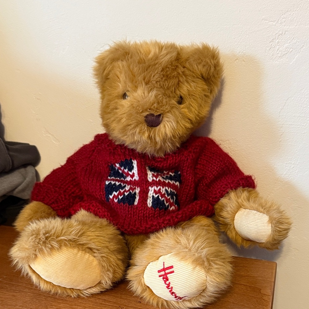 Harrods Plush Bear with Red Embroidery